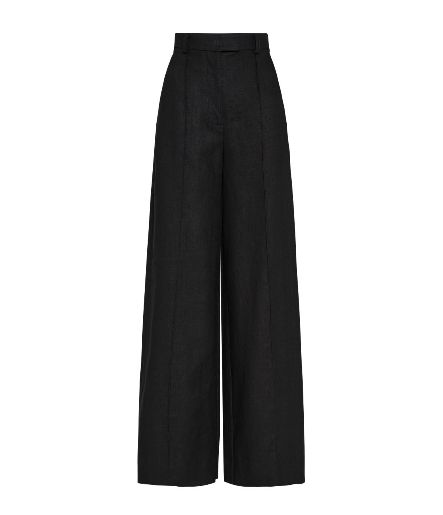 Clothing Friends with Frank | Wide Leg Linen Trouser In Black