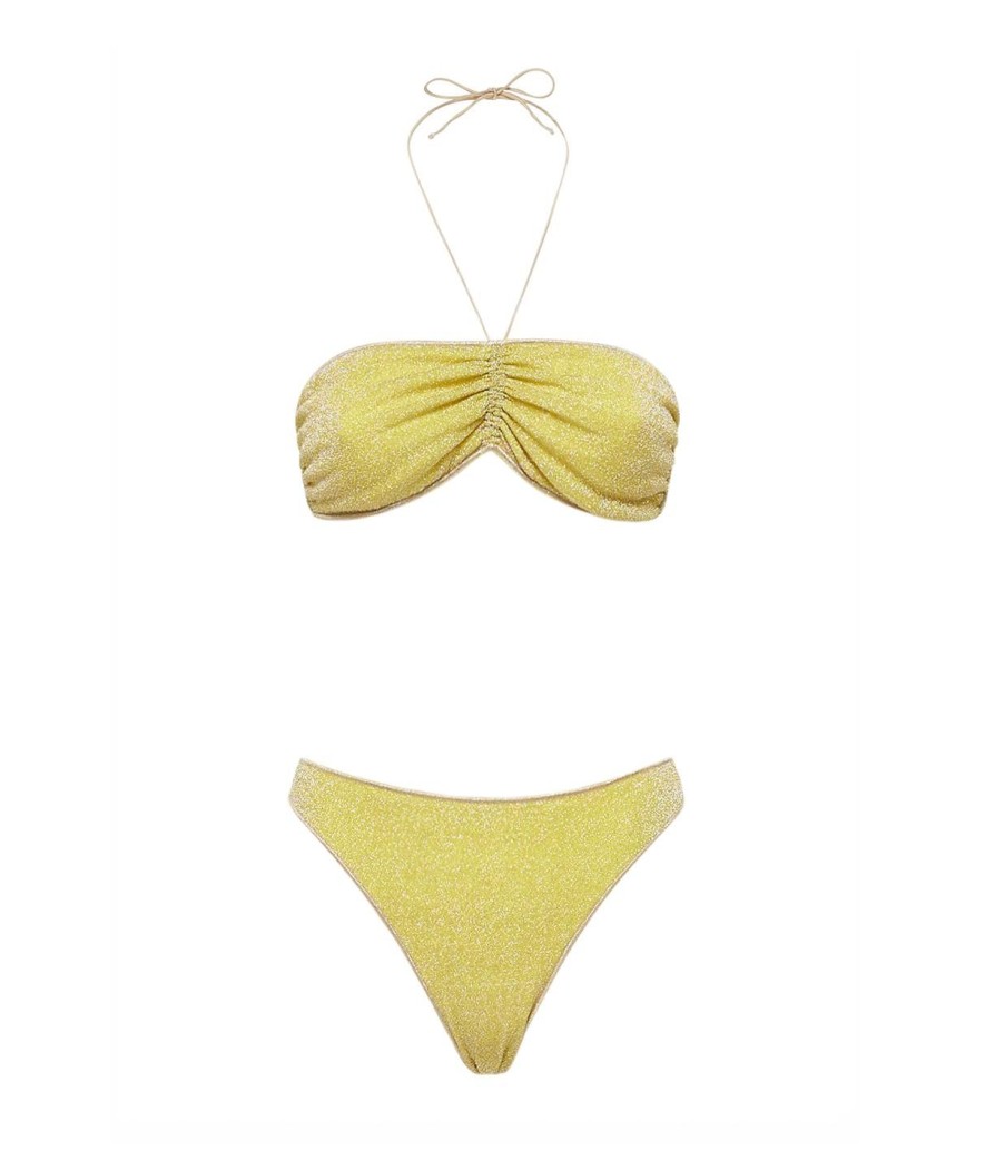 Clothing Oseree | Lumiere Bandeau Bikini In Citron