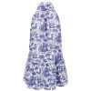 Clothing Staud | Marlowe Mini Dress In Blue Toile