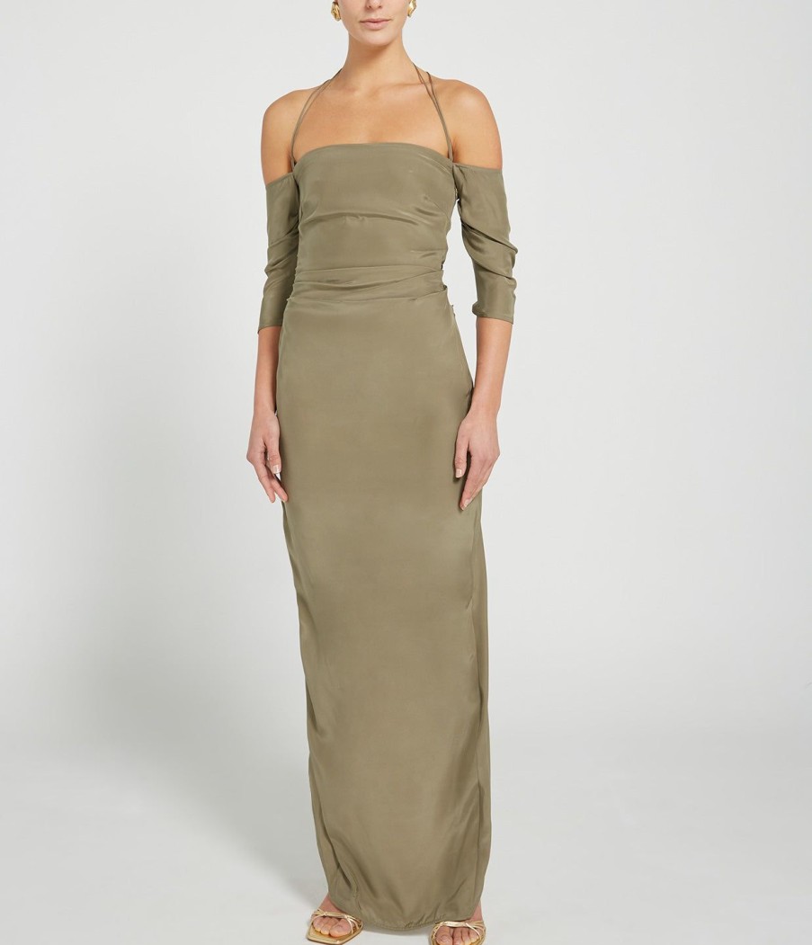 Clothing Gauge81 | Samaca Off The Shoulder Long Dress In Cumin