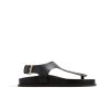 Shoes A.Emery | Reema Leather Thong Sandal In Black