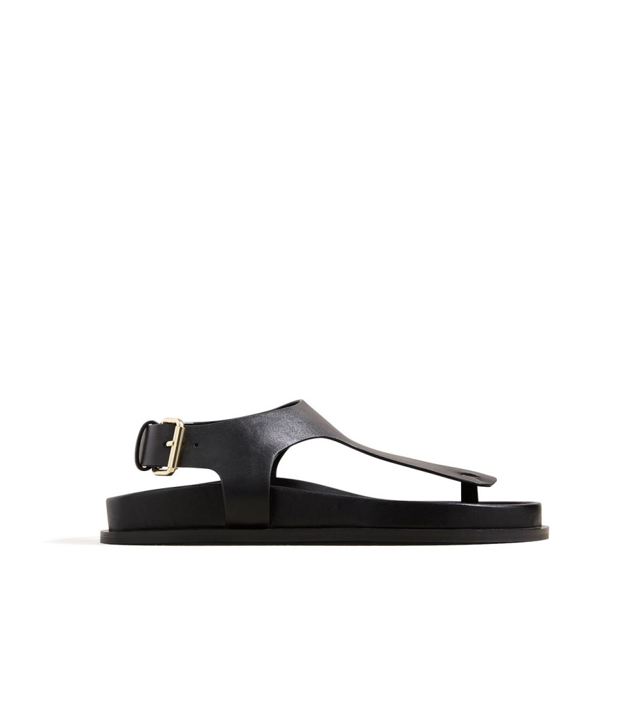 Shoes A.Emery | Reema Leather Thong Sandal In Black