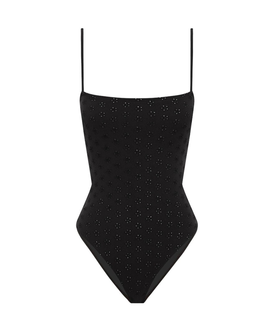 Clothing Peony | Broderie One Piece In Noir