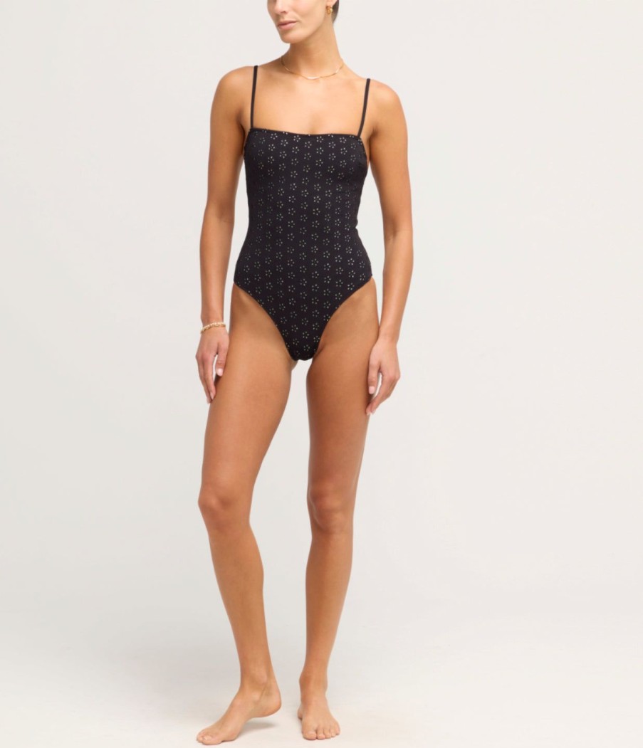 Clothing Peony | Broderie One Piece In Noir