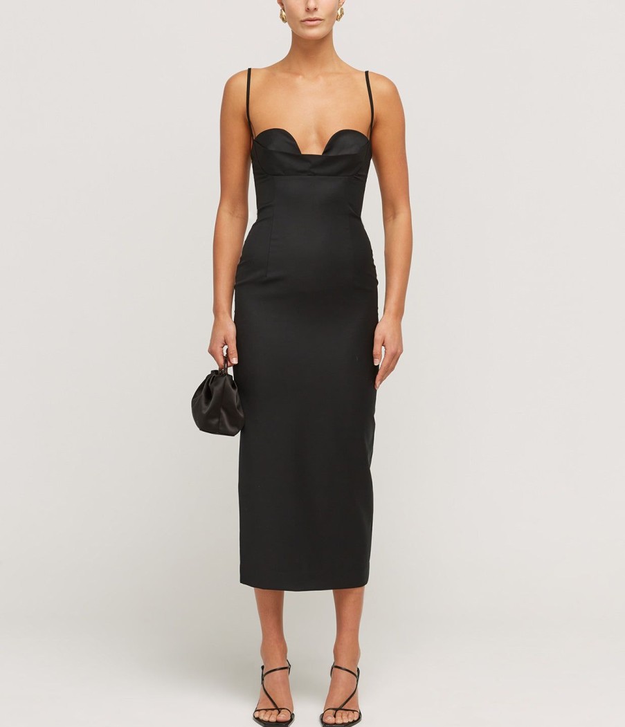 Clothing Beare Park | Cowl Neck Pencil Dress In Black