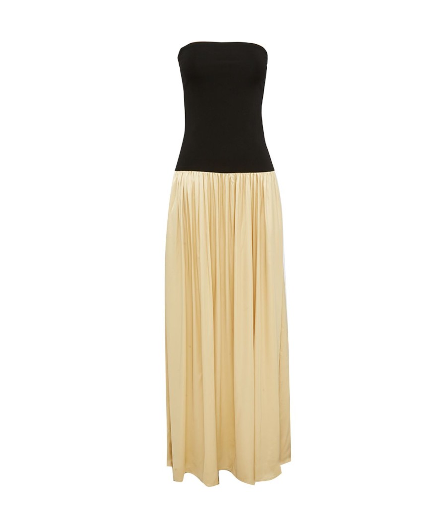 Clothing ESSE Studios | Lumiere Strapless Dress In Golden Citrine And Black