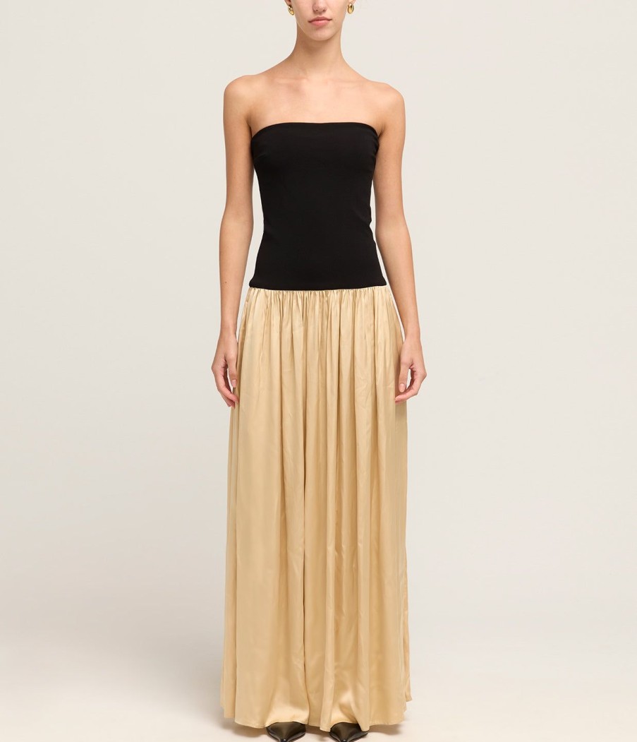 Clothing ESSE Studios | Lumiere Strapless Dress In Golden Citrine And Black