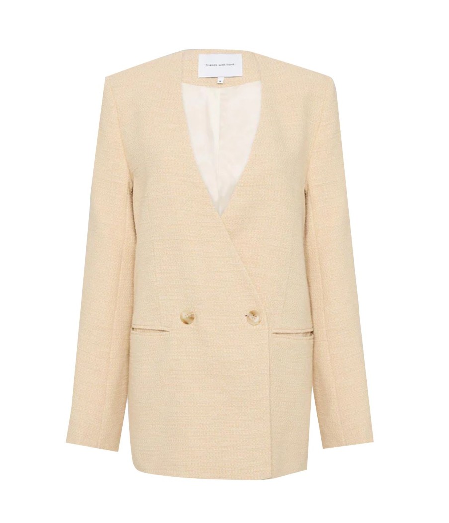 Clothing Friends with Frank | Candice Cotton Blazer In Basket Weave