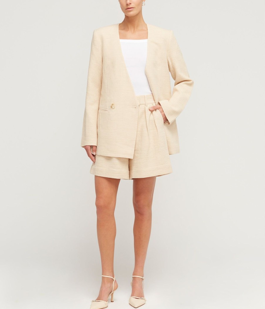 Clothing Friends with Frank | Candice Cotton Blazer In Basket Weave