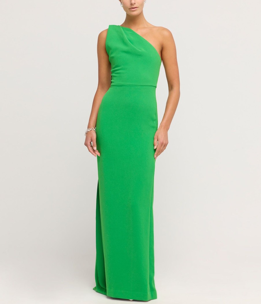 Clothing Solace London | Demi Woven Crepe Dress In Bright Green