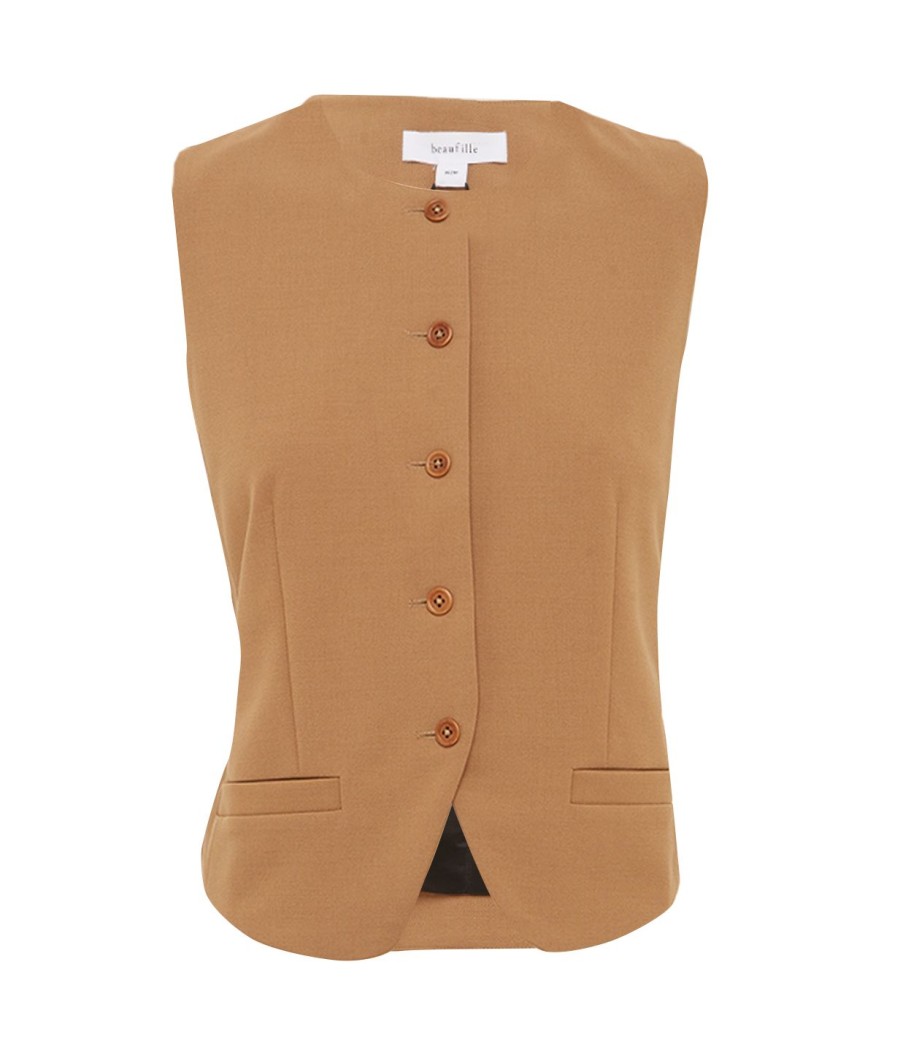 Clothing Beaufille | Rubens Tailored Vest In Camel