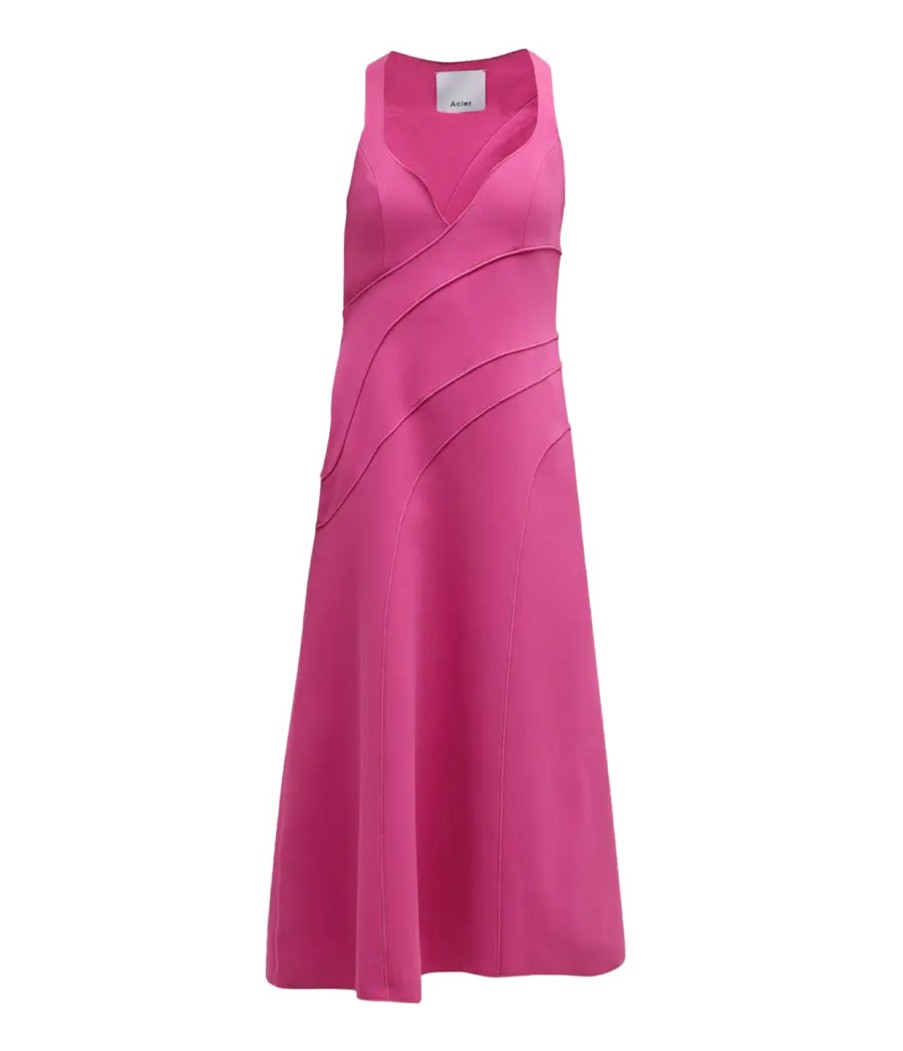 Clothing Acler | Newgate Midi Dress In Magenta