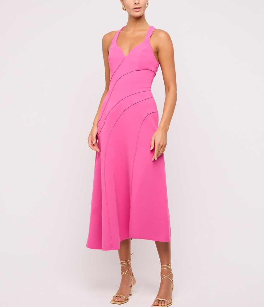 Clothing Acler | Newgate Midi Dress In Magenta