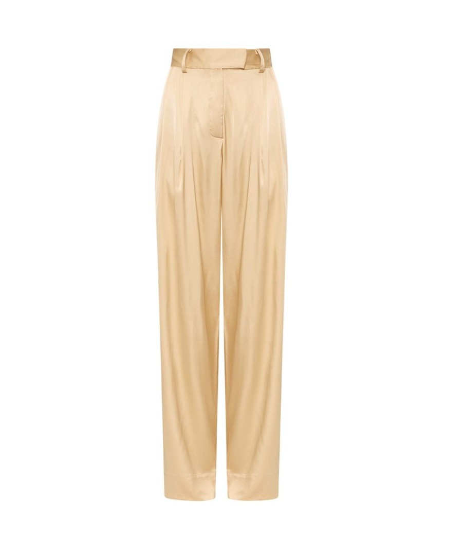 Clothing Esse Studios | Lumiere Crepe Satin Trouser In Golden Citrine