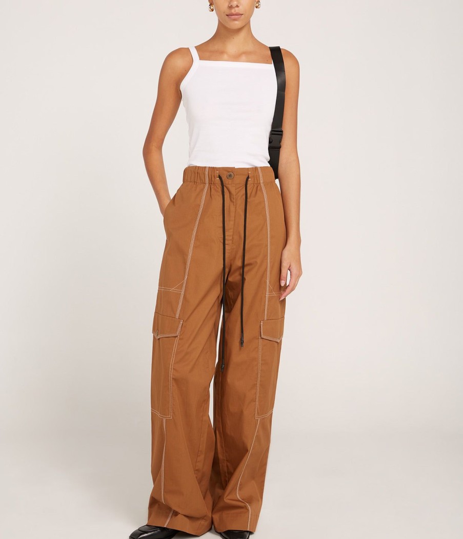 Clothing Lee Mathews | Maddy Relaxed Cargo Pant In Walnut