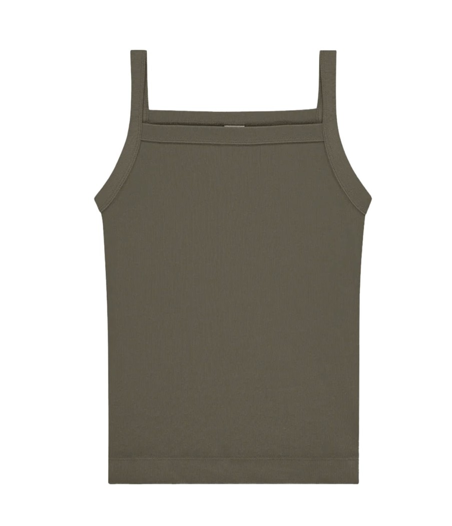 Clothing Flore Flore | May Square Neck Cami In Moss