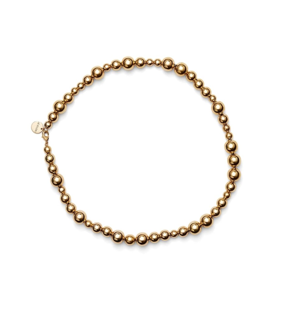 Accessories Lie Studio | Elly Beaded Necklace In Gold