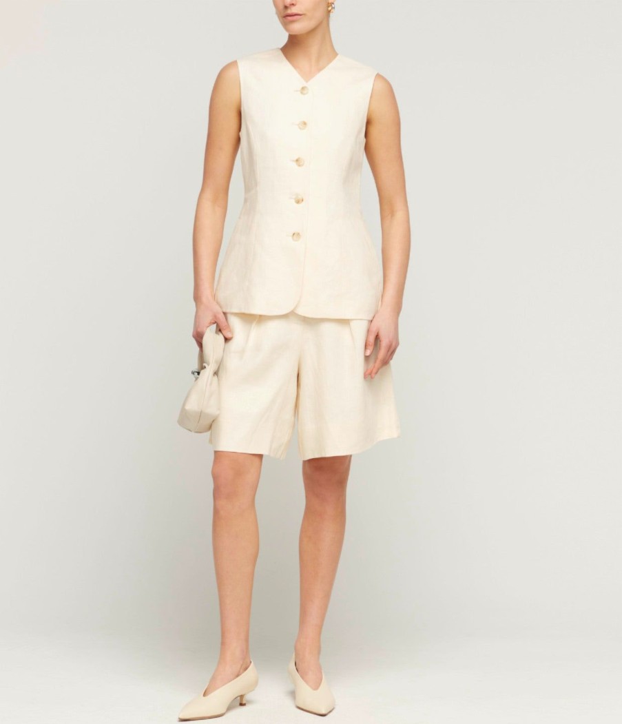 Clothing Friends with Frank | Ada Linen Shorts In Ivory