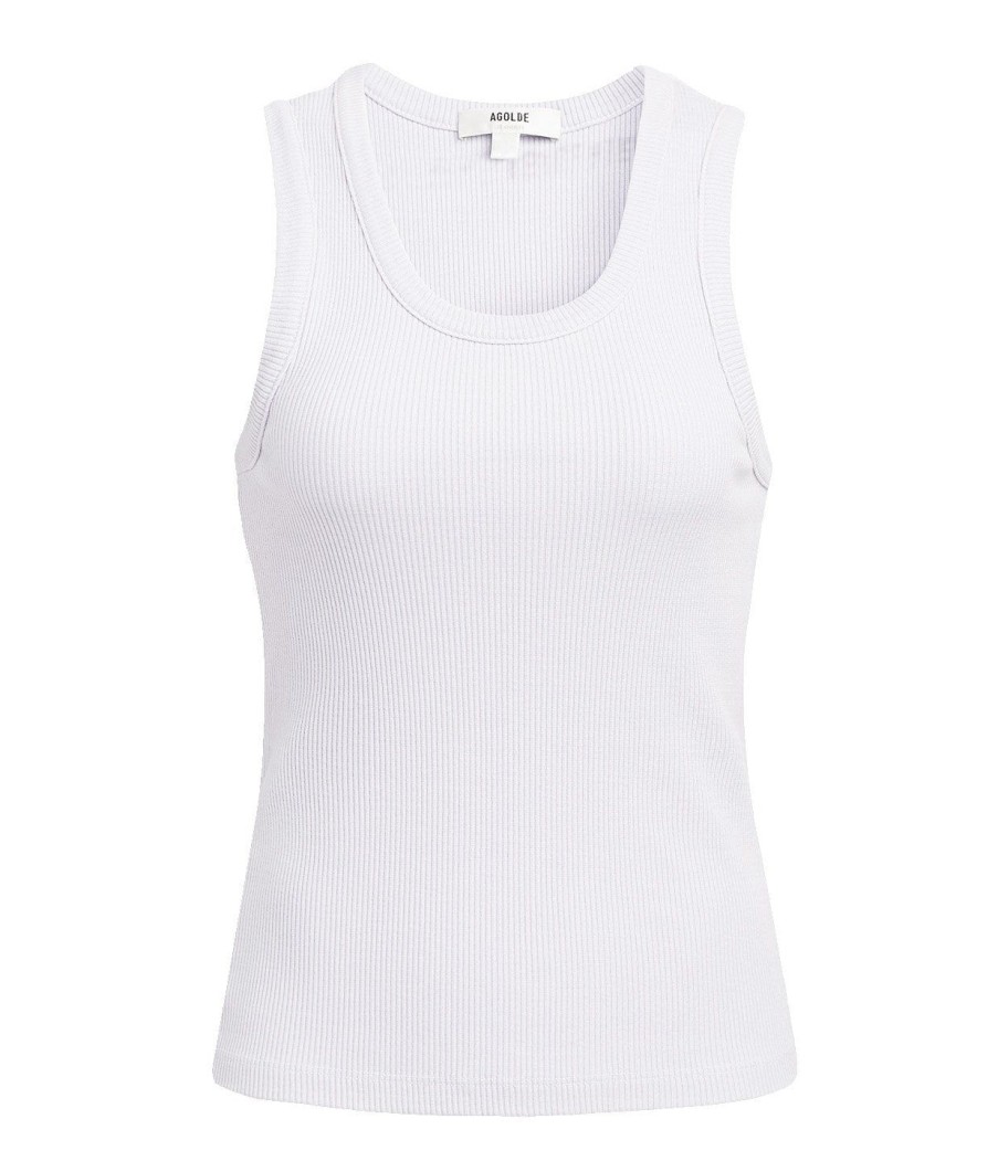 Clothing Agolde | Poppy Scoop Neck Tank In White