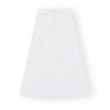 Clothing Ganni | White Denim Double Fly Maxi Skirt In Bright White