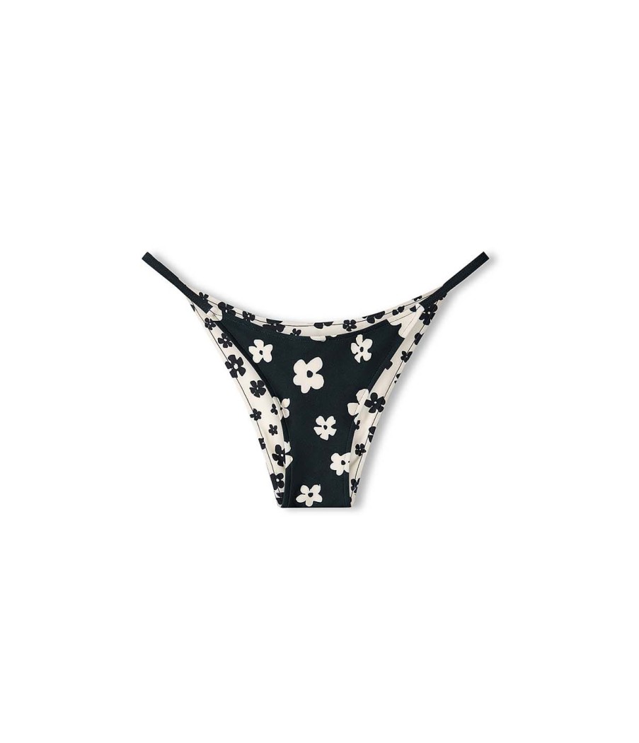 Clothing Zulu & Zephyr | Reversible Curve Tie Brief In Black And Bone Flower