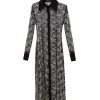 Clothing Aaizel | Floral Embroidered Lace Maxi Dress In Black