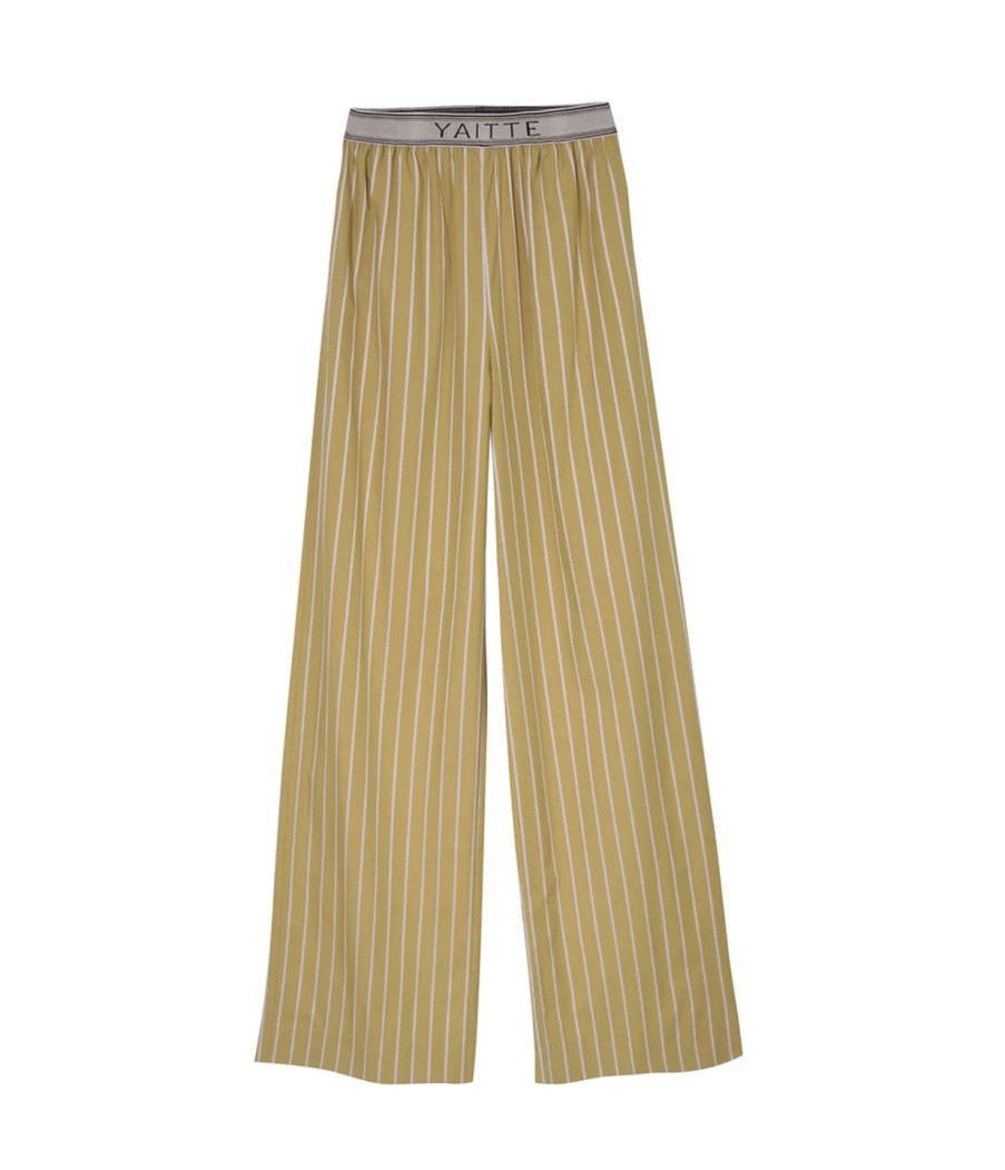 Clothing Yaitte | Tulum Striped Trouser In Mustard