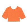 Clothing Ganni | Textured Cropped Top In Orange