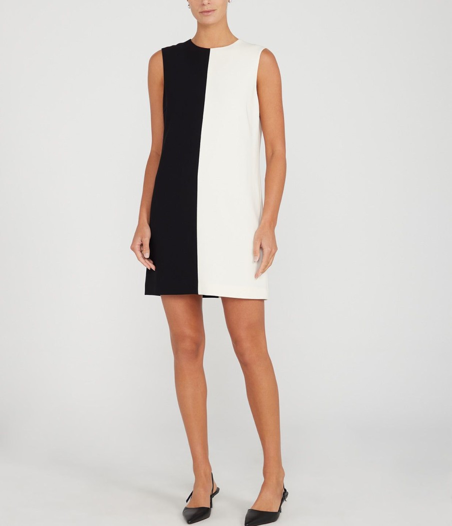 Clothing Theory | Contrast Mini Dress In Black And Rice