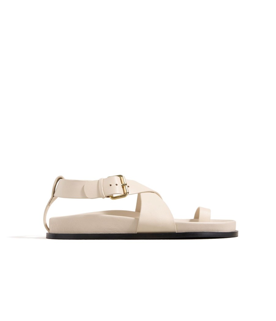 Shoes A.Emery | Dula Leather Sandal In Eggshell