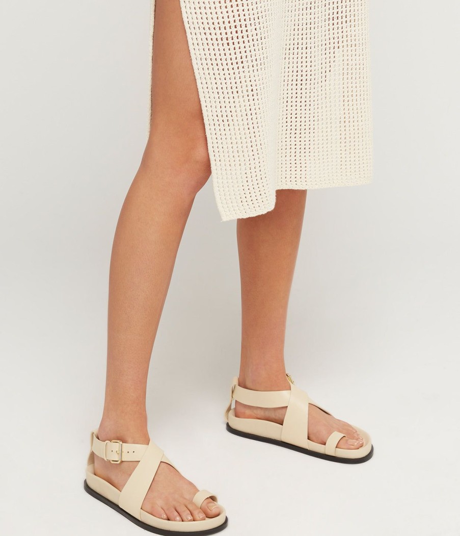 Shoes A.Emery | Dula Leather Sandal In Eggshell