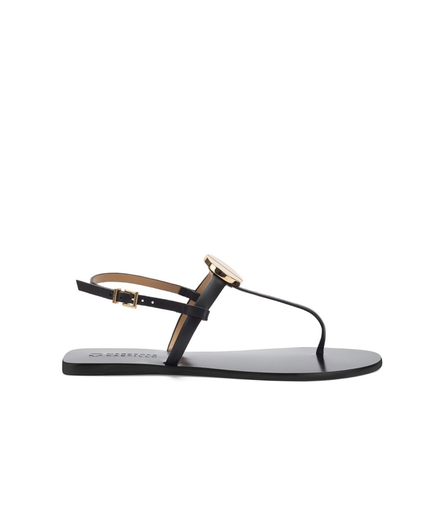 Shoes Mercedes Castillo | Drew Flat Sandal In Black