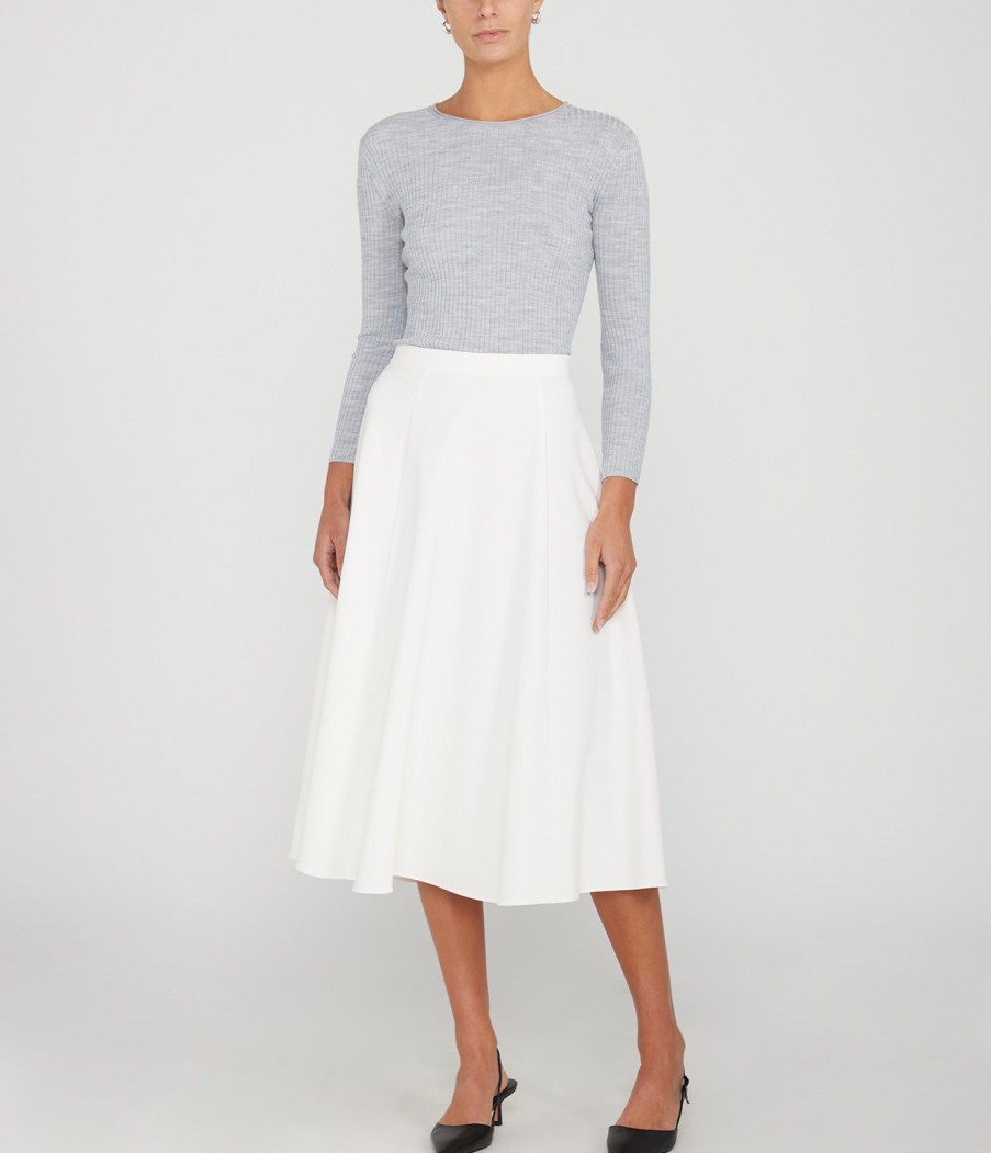 Clothing Theory | Round Tailored Skirt In Ivory