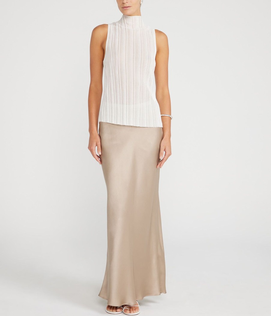 Clothing Anine Bing | Bar Silk Maxi Skirt In Taupe