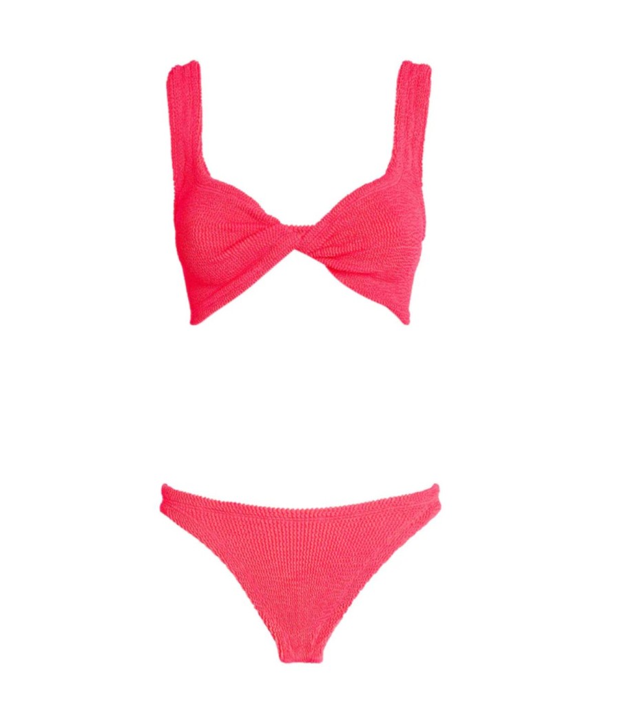 Clothing Hunza G | Juno Twist Bikini In Hot Pink