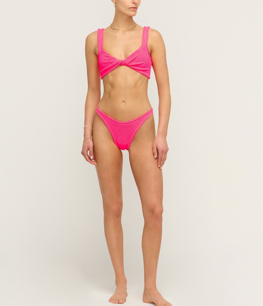 Clothing Hunza G | Juno Twist Bikini In Hot Pink