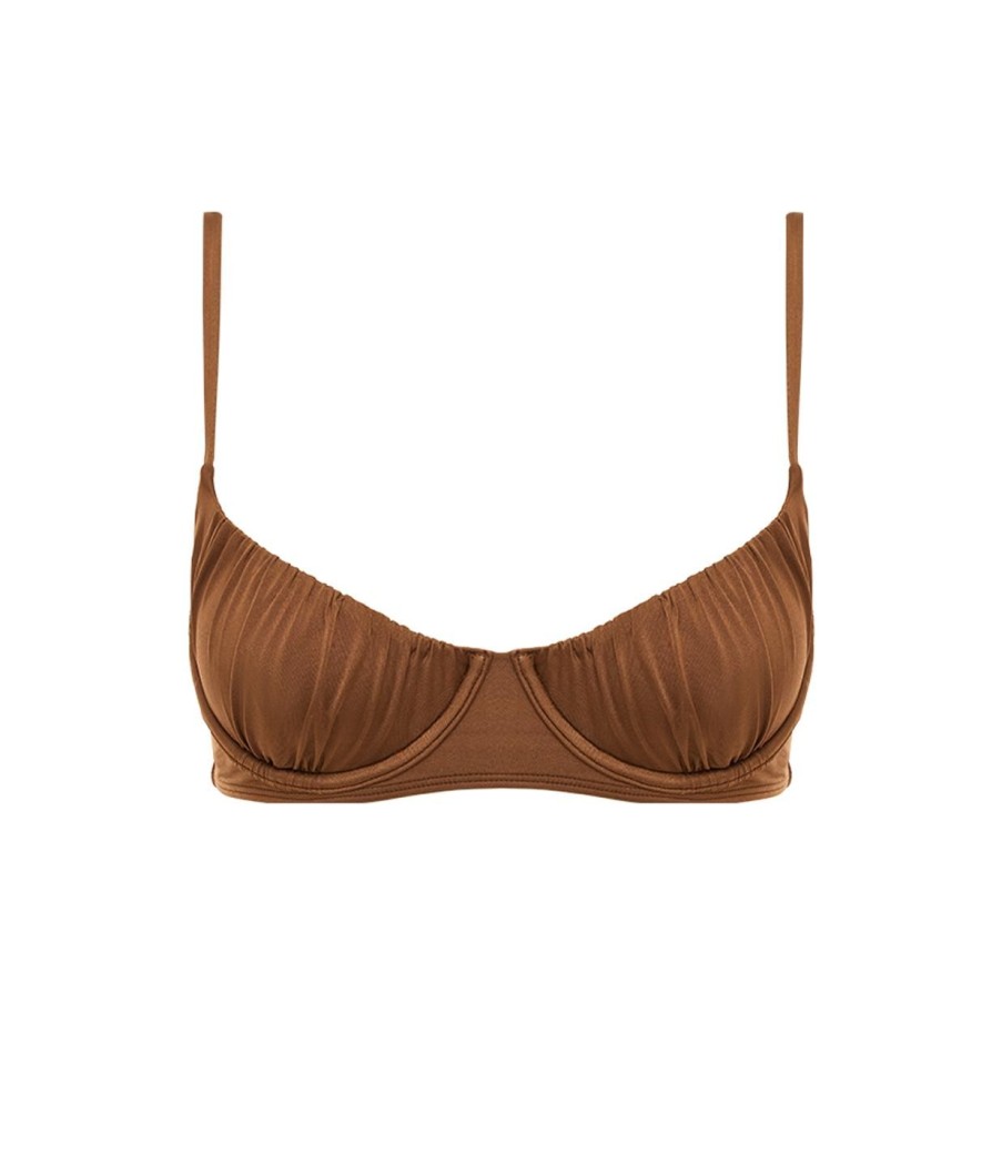 Clothing Peony | Ruched Cup Balconette In Maple