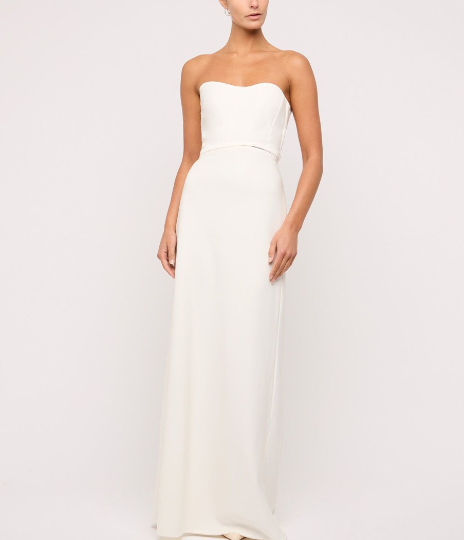 Clothing Anna October | Fiona Strapless Maxi Dress In White