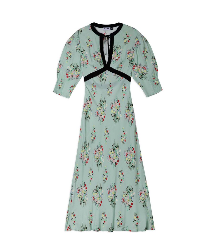 Clothing Rixo | Petra Dress In Mint Vintage Bunch