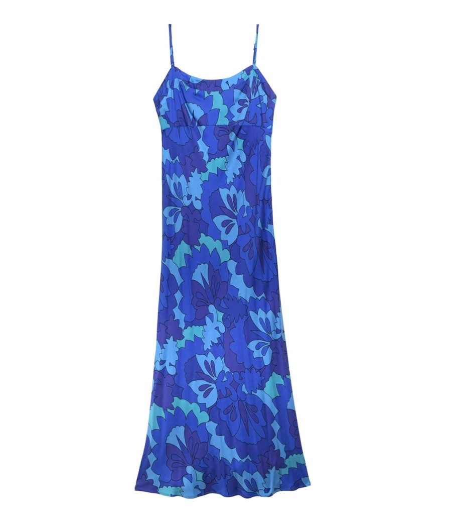 Clothing Rixo | Dulcia Maxi Dress In Looking Glass Blue