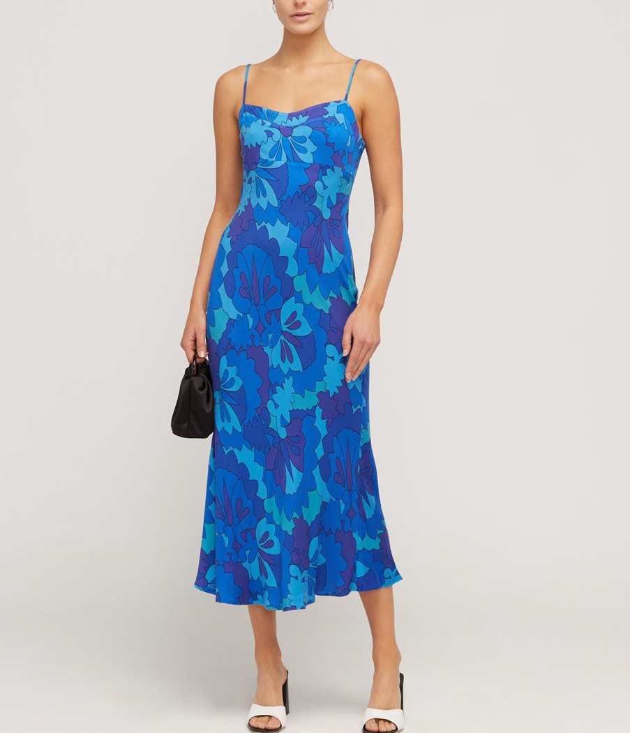 Clothing Rixo | Dulcia Maxi Dress In Looking Glass Blue