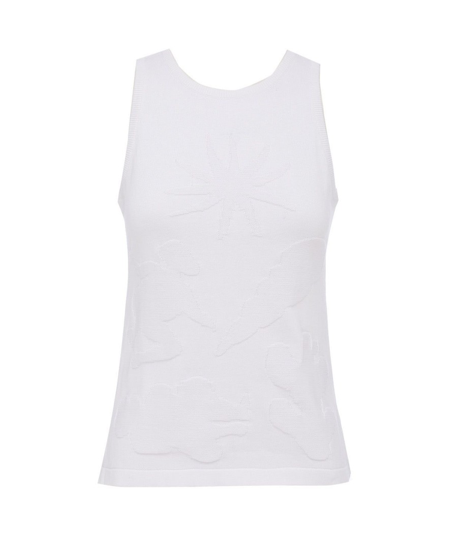 Clothing Albus Lumen | High Neck Knit Singlet In White