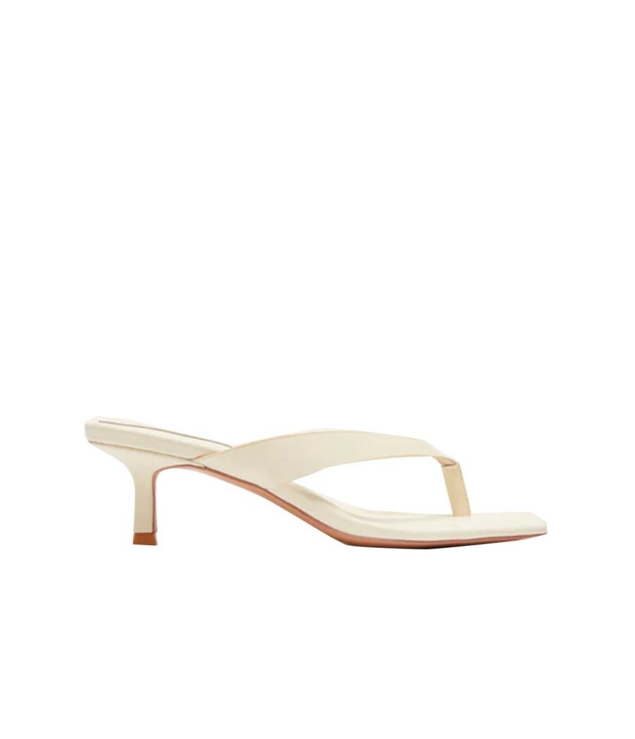 Shoes Nelson Made | Ida Heeled Thong In Butter