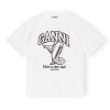 Clothing Ganni | Cocktail T-Shirt In Bright White