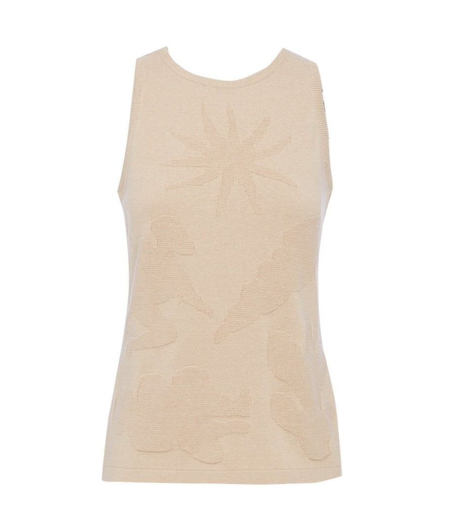 Clothing Albus Lumen | High Neck Knit Singlet In Sand