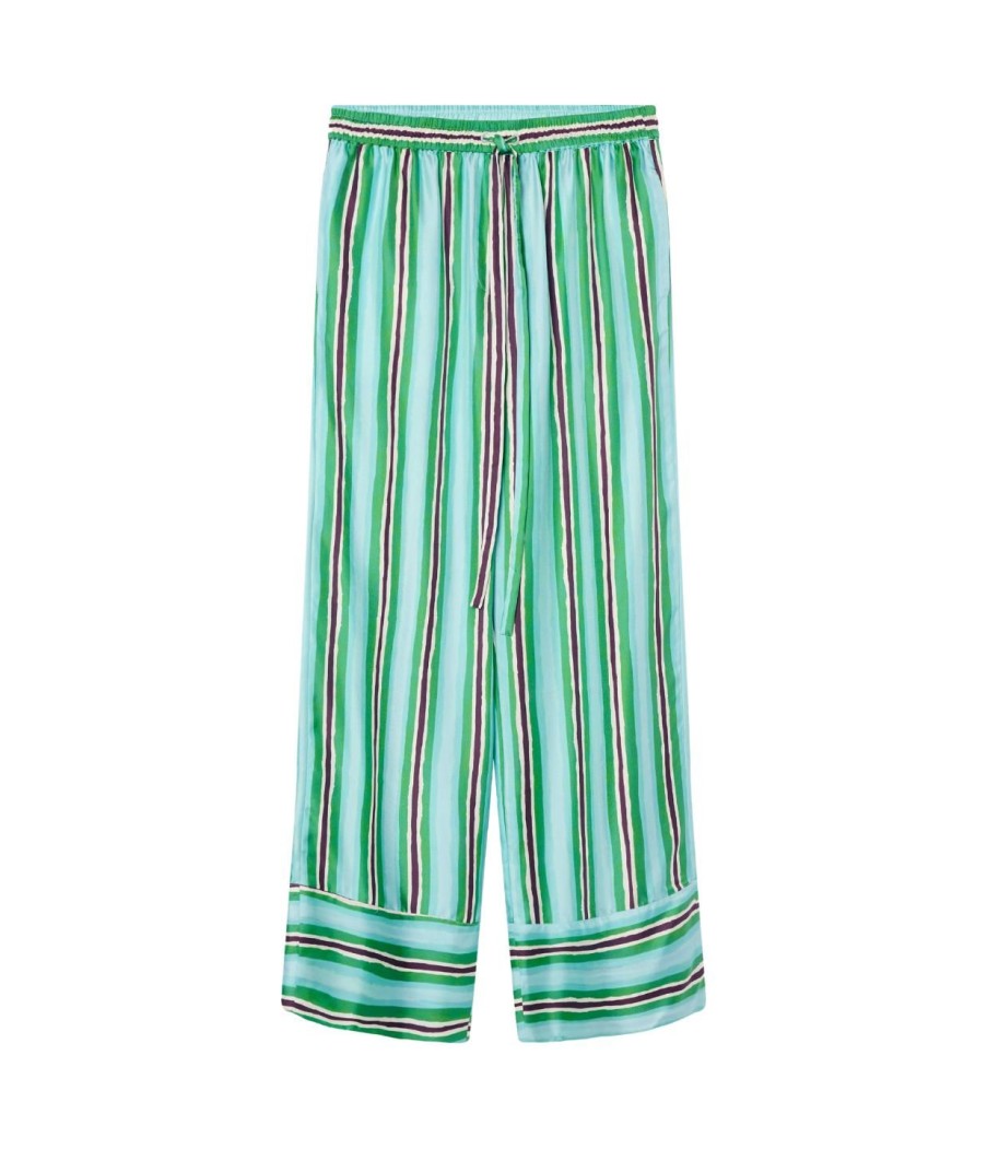 Clothing Lee Mathews | Ellie Tie Waist Pant In Aqua