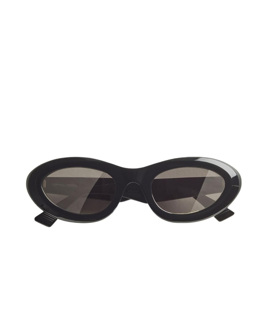 Accessories Bottega Veneta | Round Acetate Sunglasses In Black