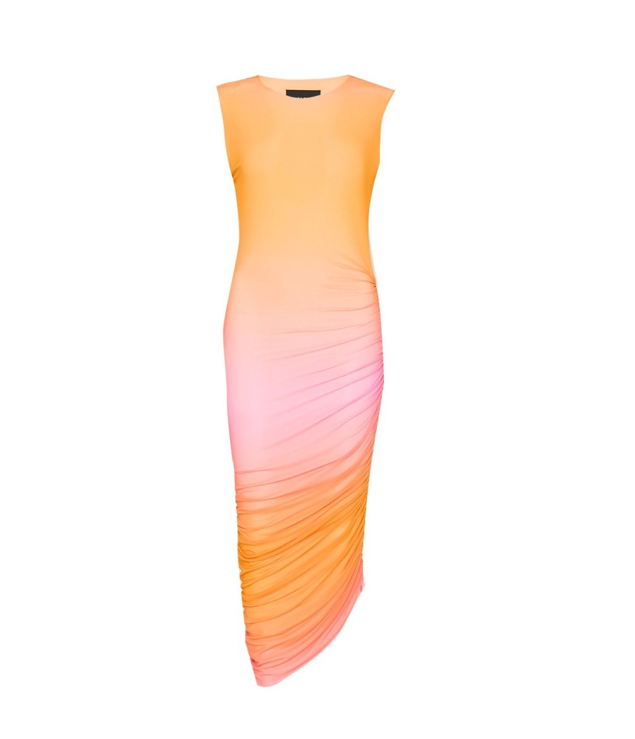 Clothing Louisa Ballou | Long Heatwave Mesh Dress In Fianchetto