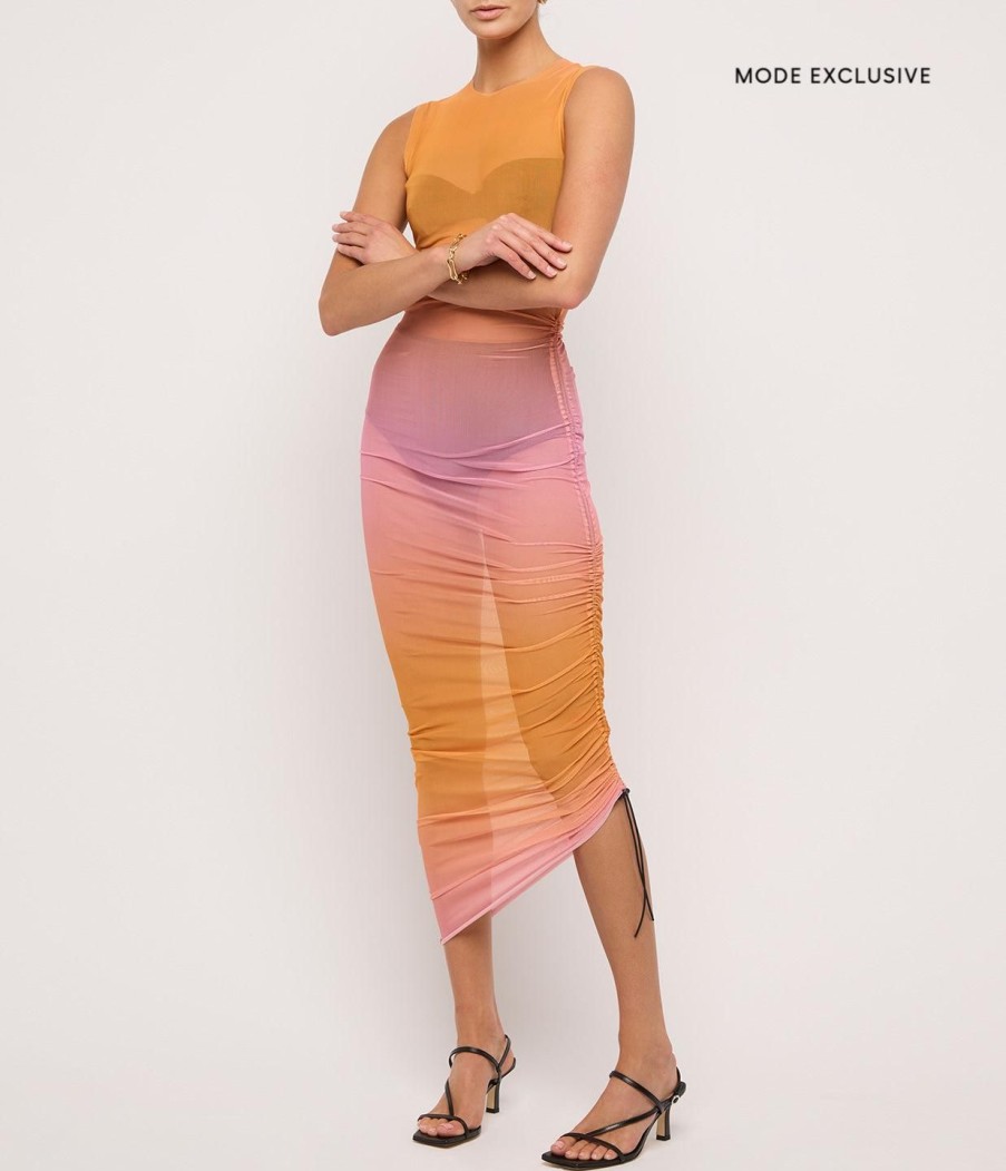 Clothing Louisa Ballou | Long Heatwave Mesh Dress In Fianchetto