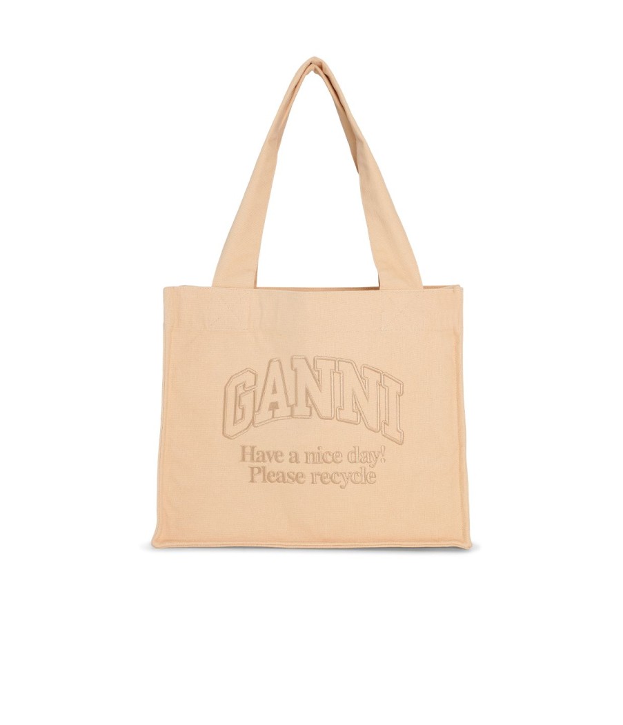 Accessories Ganni | Large Shopper Bag In Buttercream